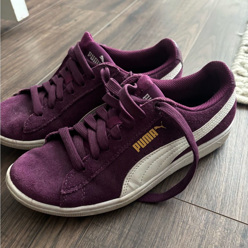 Puma Women's Burgundy and White Sneakers